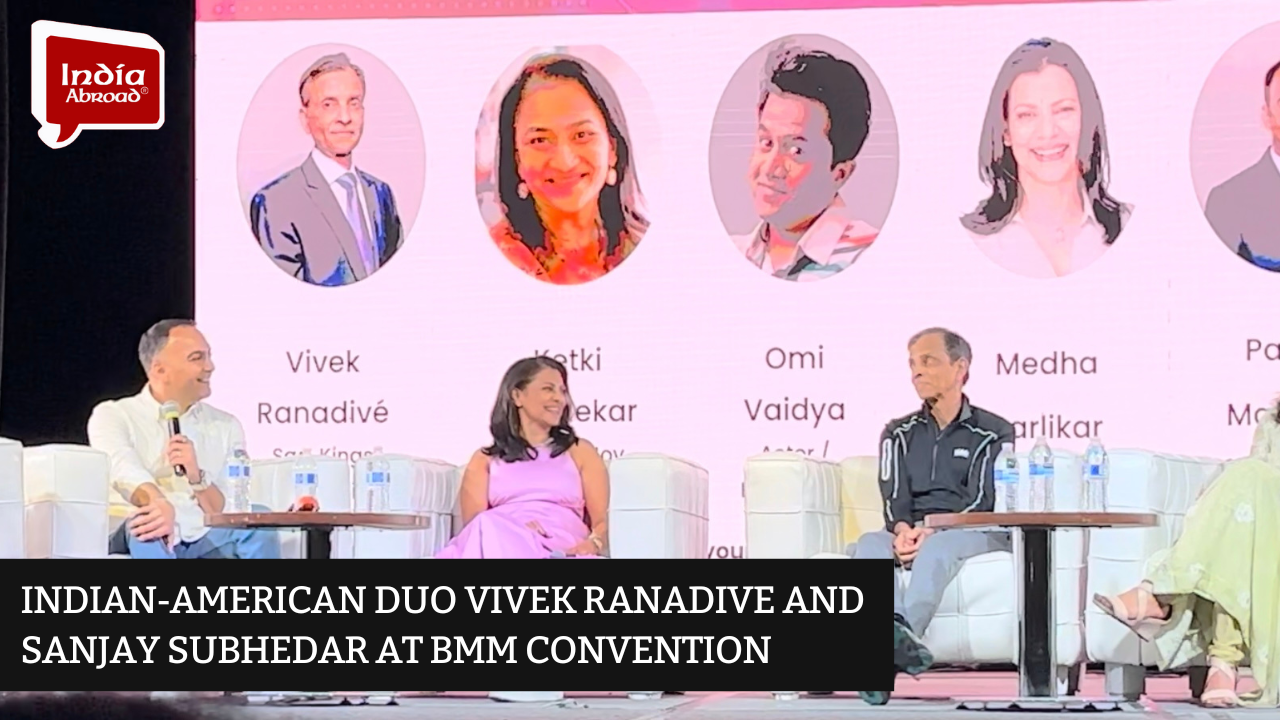 Indian-American duo Vivek Ranadive and Sanjay Subhedar at BMM convention 